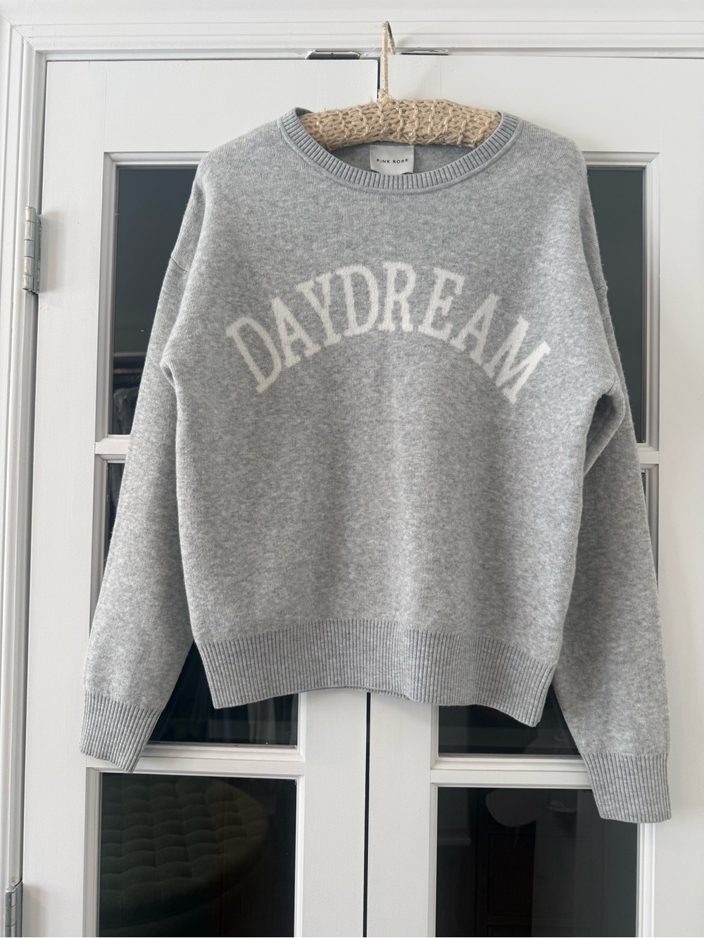 Pink Rose Gray 'DAYDREAM' Crewneck Sweater